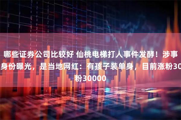 哪些证券公司比较好 仙桃电梯打人事件发酵！涉事女子身份曝光，是当地网红：有孩子装单身，目前涨粉30000